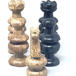 Set Of 5 Chess Marbled Onyx Replacement Pieces